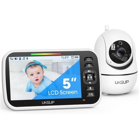 Baby Monitor with Camera and Audio 5” Display Video Baby Monitor
